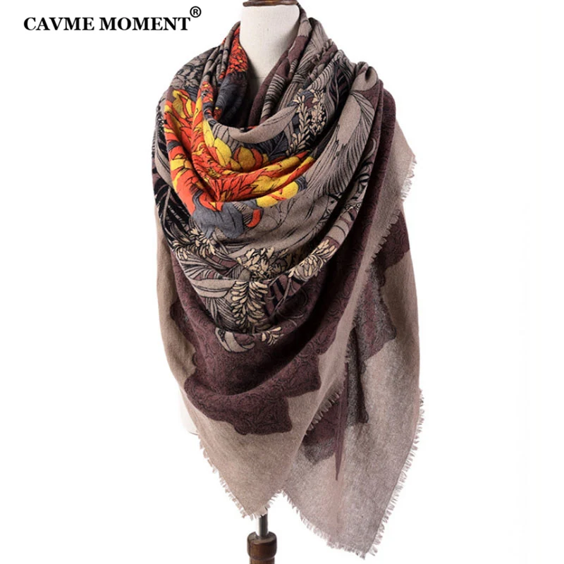 CAVME Winter Largue Scarf 100% Wool Pashmina Scarves for Women Ladies Fashion Woolen Printed Wraps Printing Flowers 130cm*180cm
CAVME Winter Largue Scarf 100% Wool Pashmina Scarves for Women Ladies Fashion Woolen Printed Wraps Printing Flowers 130cm*180cm