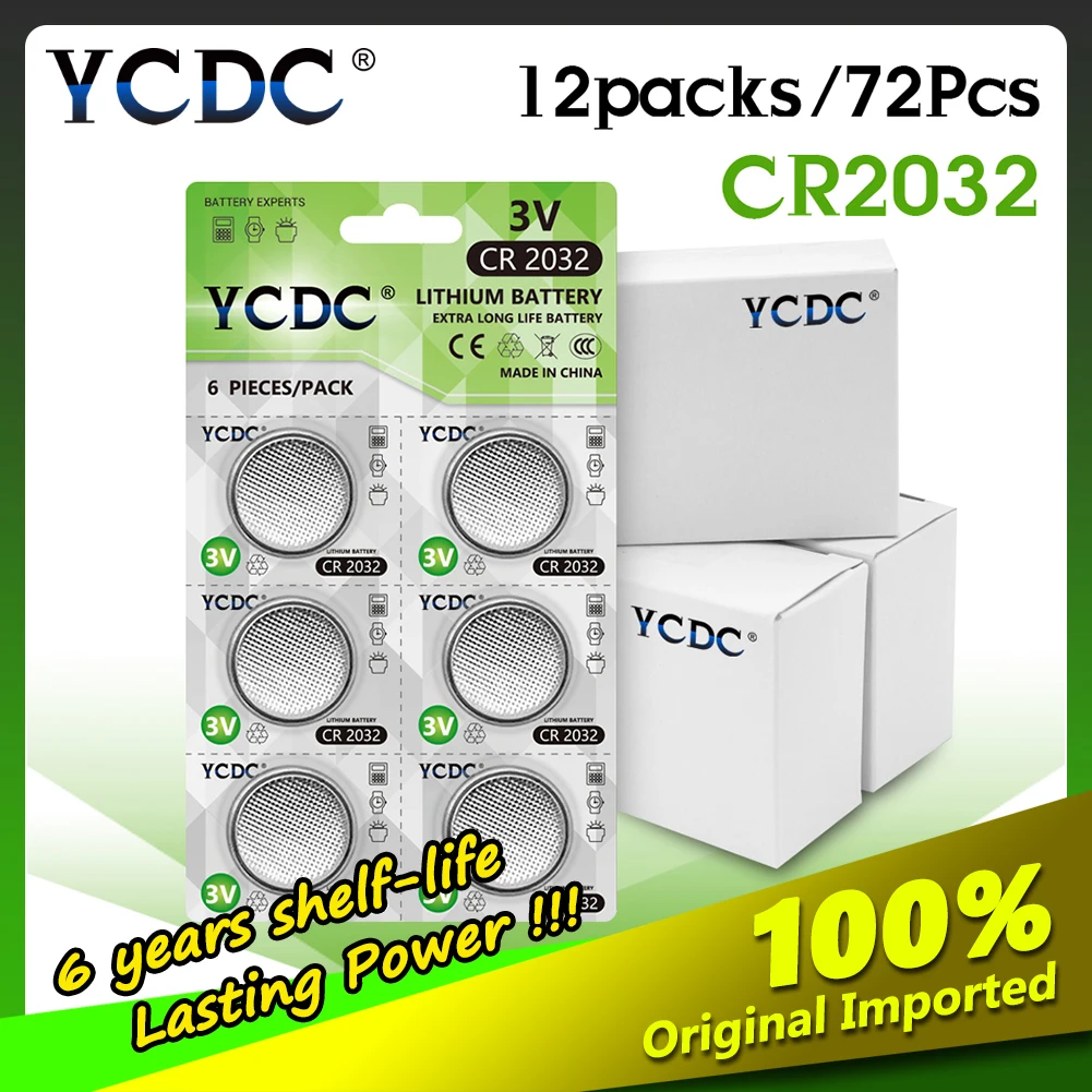 6pcs/cards CR2032 Battery BR2032 DL2032 EA2032C ECR2032 L2032 CR 2032 Lithium Li-ion 3V Button Cell Coin Li-Po Lithium Battery
6pcs/cards CR2032 Battery BR2032 DL2032 EA2032C ECR2032 L2032 CR 2032 Lithium Li-ion 3V Button Cell Coin Li-Po Lithium Battery