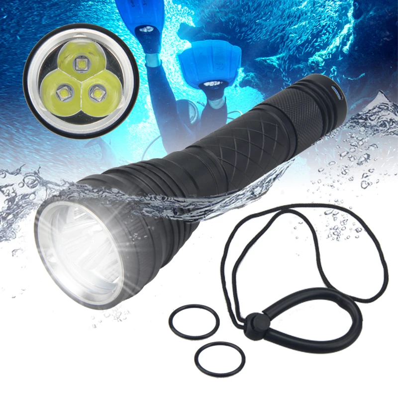 IPX8 Waterproof 3 LED Scuba Diving Flashlight Underwater 100 Meter Dive Torch Power by 18650 Battery
IPX8 Waterproof 3 LED Scuba Diving Flashlight Underwater 100 Meter Dive Torch Power by 18650 Battery