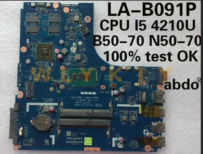 Abdo LA-B091P материнская плата для Lenovo B50-70 N50-70 ноутбука i5 4210U R5 M230 2G DDR3 100%