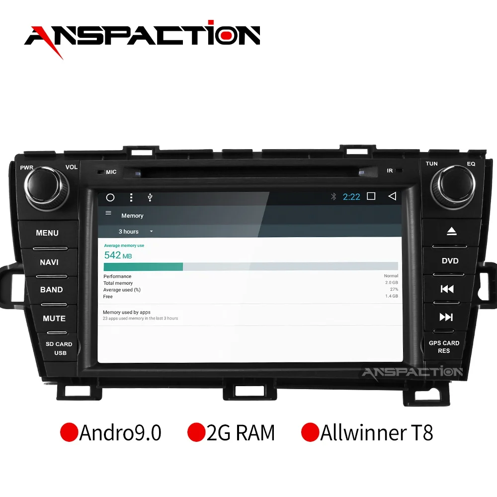 Anspaction android 9 0 автомобильный dvd 8 дюймов для Toyota Prius 2009 2013 Автомобильный gps умное