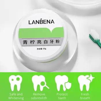 55g Lemon Lime Brighten Tooth Powder Cleaning Lighten Tooth Removal Stains Hygiene Dental Tooth Safe Protect Oral Care
55g Lemon Lime Brighten Tooth Powder Cleaning Lighten Tooth Removal Stains Hygiene Dental Tooth Safe Protect Oral Care