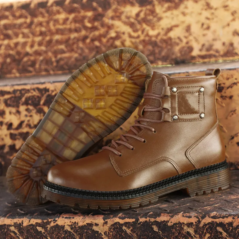 Autumn And Winter Leather Boot Martin Boots Fashion Men Outdoor Worker Boot plus Velvet Warm Hight-top Wear-Resistant Cotton-pad
Autumn And Winter Leather Boot Martin Boots Fashion Men Outdoor Worker Boot plus Velvet Warm Hight-top Wear-Resistant Cotton-pad