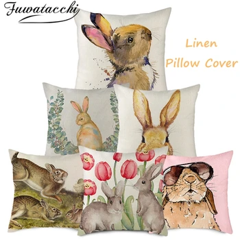 Fuwatacchi Beige Linen Cushion Cover Grey Rabbit Pattern Pillow Cover for Home Chair Sofa and Car Decorative Pillowcases 45x45cm
Fuwatacchi Beige Linen Cushion Cover Grey Rabbit Pattern Pillow Cover for Home Chair Sofa and Car Decorative Pillowcases 45x45cm