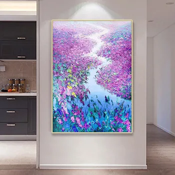 Hand-painted Oil Painting Flowers Sharp Blue Modern Decorative Painting The Living Room Entrance Hallway Aisle Backdrop Restaura
Hand-painted Oil Painting Flowers Sharp Blue Modern Decorative Painting The Living Room Entrance Hallway Aisle Backdrop Restaura