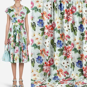 145cm Width Multi-colored Flowers Print Cotton or Imitated Cotton Fabric For Woman Dresses Skirts Blouse DIY Sewing
145cm Width Multi-colored Flowers Print Cotton or Imitated Cotton Fabric For Woman Dresses Skirts Blouse DIY Sewing