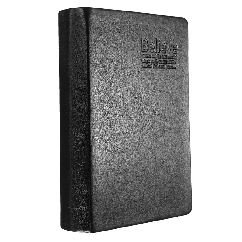 Book From Bloc Notes Memo Paper Notebook Agenda Black PU Leather Journal