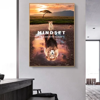 Modern Animal Art Canvas Painting Big and Little Lions Mindset Wall Art Poster Prints Wall Pictures for Living Room Home Cuadros 
Modern Animal Art Canvas Painting Big and Little Lions Mindset Wall Art Poster Prints Wall Pictures for Living Room Home Cuadros