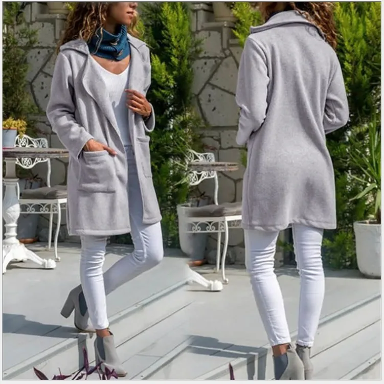 Amazon speed sell tong WISH autumn long sleeve suede cloth with soft nap trench coat lapels female
Amazon speed sell tong WISH autumn long sleeve suede cloth with soft nap trench coat lapels female