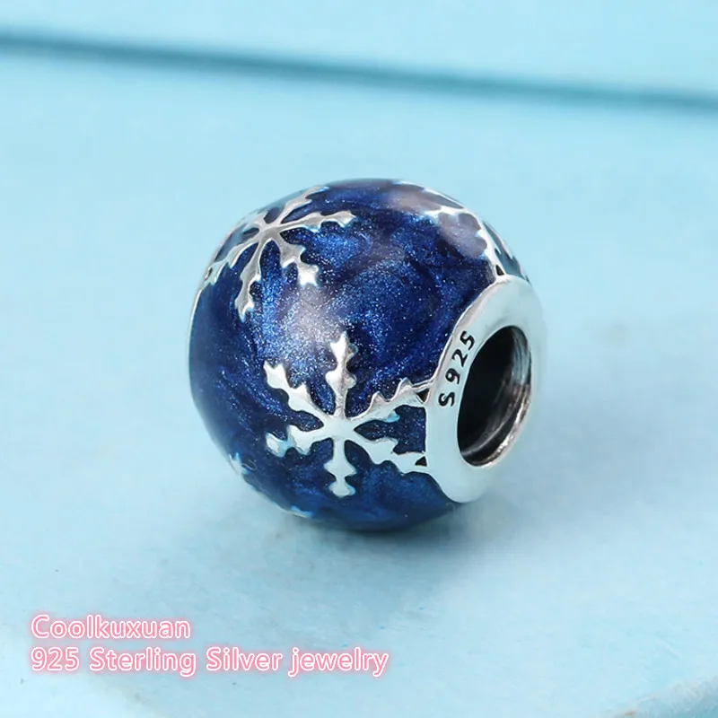 

Winter Original 925 Sterling Silver Wintry Delight Charm, Midnight Blue Enamel Beads Fit Pandora Charms Bracelet Jewelry