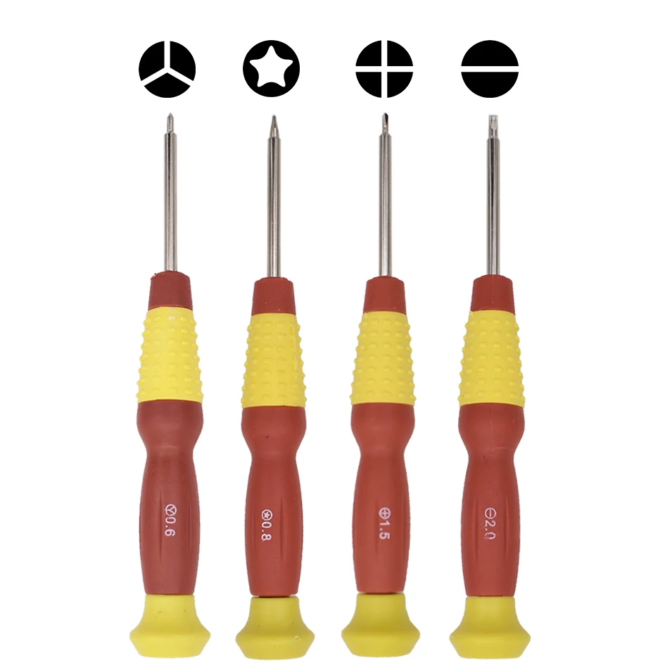 

Red Screwdriver Phillips Slotted Torx T2 T3 T4 T5 T6 Triwing 0.6Y 1.5Y 2.0Y 3.0Y 0.8 1.2 Pentalobe for Phone Repair Tools