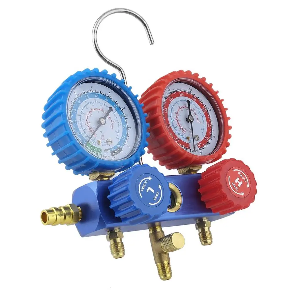 Air Conditioning AC Diagnostic High Low Pressure Manifold Gauge Tool Set 2-Way Fitting Assistant For R134a R22 R12 R502
Air Conditioning AC Diagnostic High Low Pressure Manifold Gauge Tool Set 2-Way Fitting Assistant For R134a R22 R12 R502