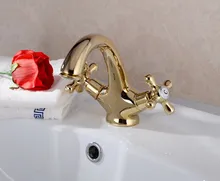 Luxury Polished Gold Color Brass Bathroom Vessel Sink Basin Mixer Tap Faucet One Hole Two Cross Handles mgf006
Luxury Polished Gold Color Brass Bathroom Vessel Sink Basin Mixer Tap Faucet One Hole Two Cross Handles mgf006