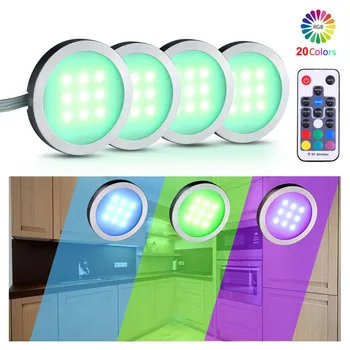 LED Under Cabinet Light Puck Light Kit RF Remote Control Dimmable RGB Cabint Lamp for Kitchen Counter Shelf Lights 4 Packs
LED Under Cabinet Light Puck Light Kit RF Remote Control Dimmable RGB Cabint Lamp for Kitchen Counter Shelf Lights 4 Packs