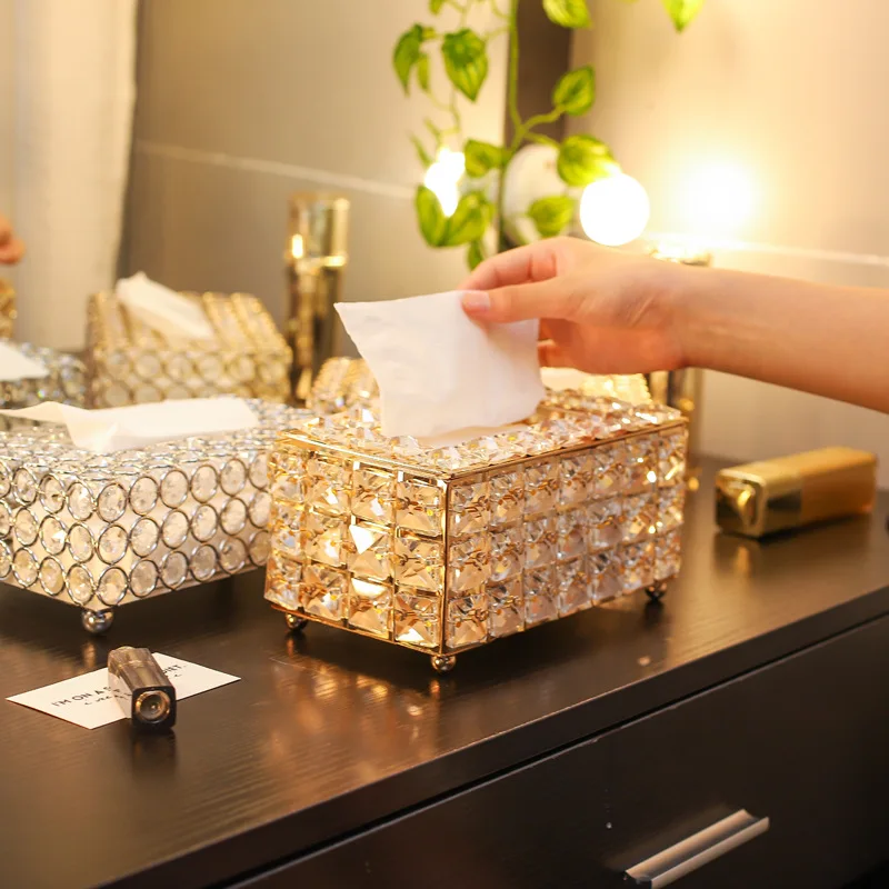 Crystal Tissue Box Napkin Storage Holder Tissue Container Jewelry Storage Organizer Desktop Decoration Boxes Napkin Dispenser
Crystal Tissue Box Napkin Storage Holder Tissue Container Jewelry Storage Organizer Desktop Decoration Boxes Napkin Dispenser