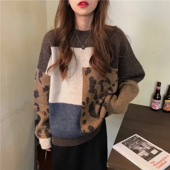 2020 Autumn & Winter New Arrival Leopard Color Matching Sweater Loose Pullover Sweater Long-sleeved Sweater Free Shipping
2020 Autumn & Winter New Arrival Leopard Color Matching Sweater Loose Pullover Sweater Long-sleeved Sweater Free Shipping