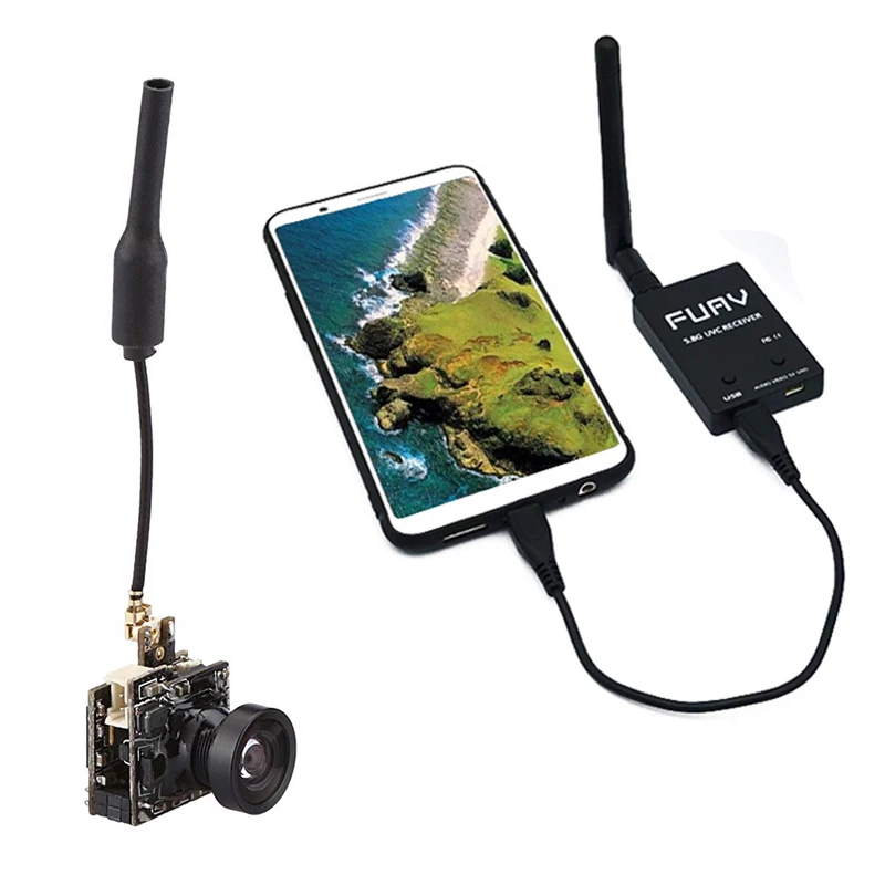 5.8G FPV Receiver UVC Video Downlink OTG VR Android Phone and LST-S2+ AIO 800TVL CMOS Mini FPV 40CH 25mW Transmitter Camera
5.8G FPV Receiver UVC Video Downlink OTG VR Android Phone and LST-S2+ AIO 800TVL CMOS Mini FPV 40CH 25mW Transmitter Camera
