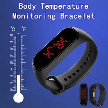 Watch Measuring body temperature LED Digital Display Bracelet Watch Children's Students Silica Gel Watch Men Women Smart watches
Watch Measuring body temperature LED Digital Display Bracelet Watch Children's Students Silica Gel Watch Men Women Smart watches