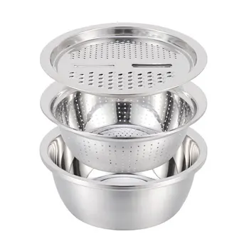 3 In 1 Salad Maker Julienne Stainless Steel Multipurpose Bowl Cooking Fruit Basin Drain Basket Slicer Vegetable Cutter Peeler
3 In 1 Salad Maker Julienne Stainless Steel Multipurpose Bowl Cooking Fruit Basin Drain Basket Slicer Vegetable Cutter Peeler