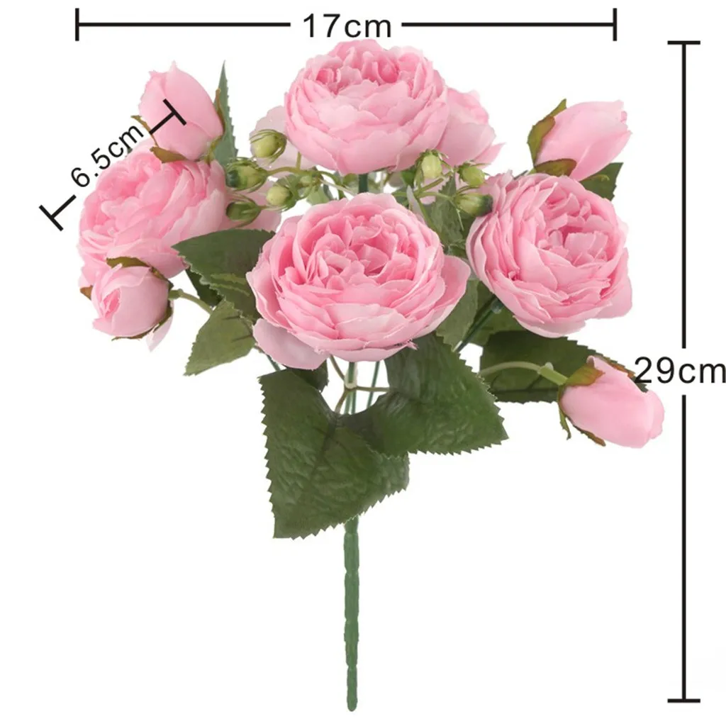 1 букет из 9 искусственных пионов чайная роза цветы шелковые искусственные