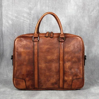 Vintage Man Handbag Briefcase Men Shoulder Genuine Leather Bags Brown Casual Business 15 inch Laptop Office Bag For Male NUPUGOO
Vintage Man Handbag Briefcase Men Shoulder Genuine Leather Bags Brown Casual Business 15 inch Laptop Office Bag For Male NUPUGOO
