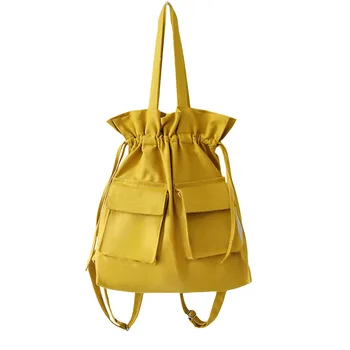 Women Korean Style Canvas Cotton Shoulder Bag Drawstring Multi-functional Portable Handbag Reusable Machine Washable Backpack
Women Korean Style Canvas Cotton Shoulder Bag Drawstring Multi-functional Portable Handbag Reusable Machine Washable Backpack