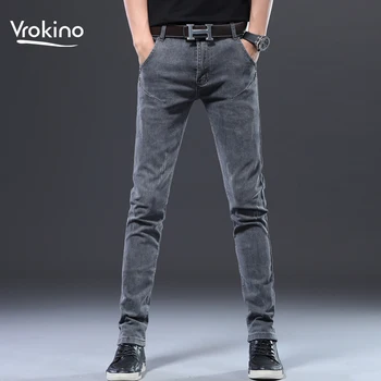 VROKINO 2019 New Autumn and Winter Men's Design Fashion Slim Dark Grey Jeans Elastic Slim Men's Trousers
VROKINO 2019 New Autumn and Winter Men's Design Fashion Slim Dark Grey Jeans Elastic Slim Men's Trousers