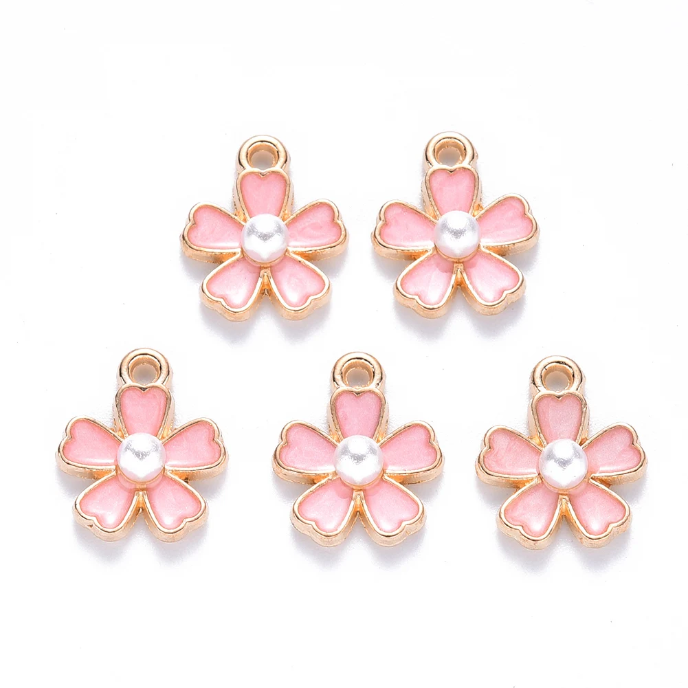 10pcs Cherry Blossoms Flower Enamel Alloy Charms with Plastic Imitation Pearl Pendants For DIY Bracelet Necklace Accessories
10pcs Cherry Blossoms Flower Enamel Alloy Charms with Plastic Imitation Pearl Pendants For DIY Bracelet Necklace Accessories