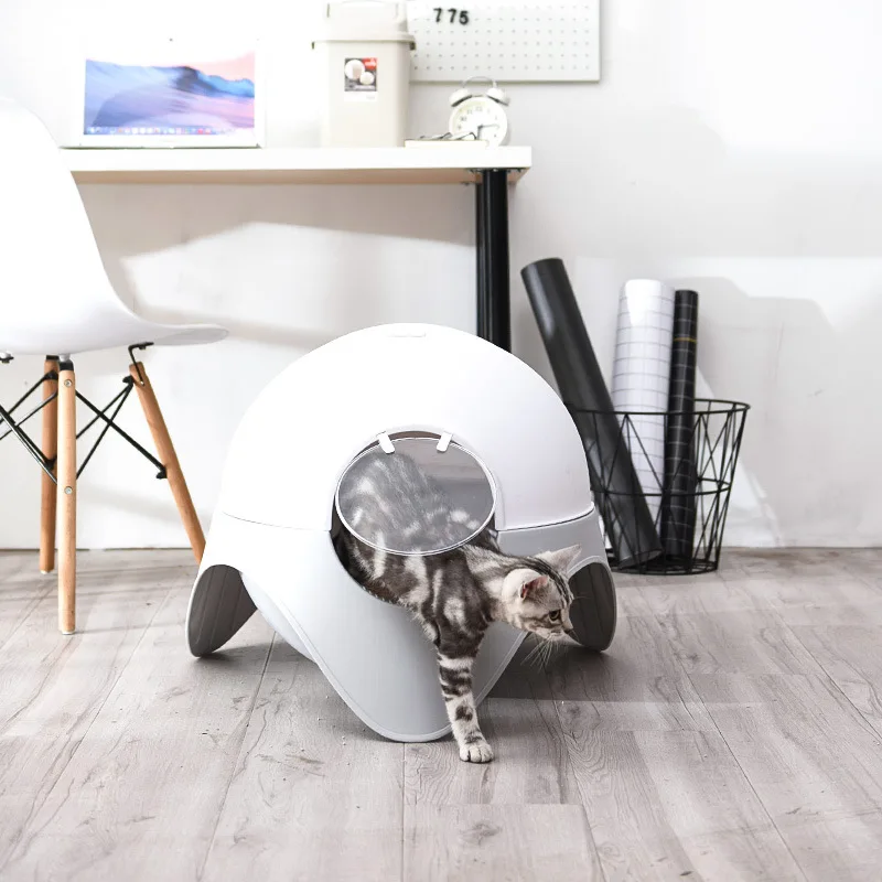 Creative Enclosed Cat Litter Box Cat Toilet Capsule Plastic Pet Litter Box Cleaning
Creative Enclosed Cat Litter Box Cat Toilet Capsule Plastic Pet Litter Box Cleaning
