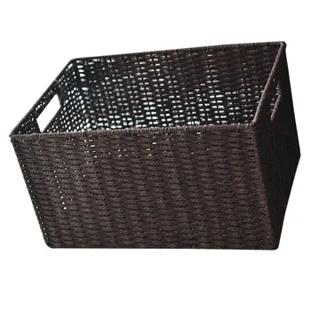 1Pc Hand-woven Basket Rectangular Sundries Basket Closet Basket (Random Color) 
1Pc Hand-woven Basket Rectangular Sundries Basket Closet Basket (Random Color)