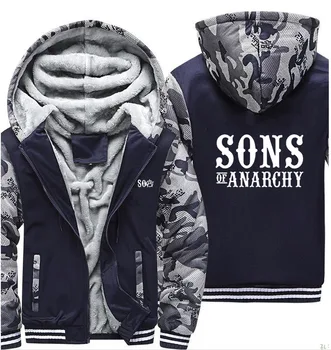 SOA Sons of Anarchy Hoodies Mens Winter fleece Thicken Warm Camouflage coat zipper Sweatshirt SAMCRO Print Mens Hoodies Jacket
SOA Sons of Anarchy Hoodies Mens Winter fleece Thicken Warm Camouflage coat zipper Sweatshirt SAMCRO Print Mens Hoodies Jacket