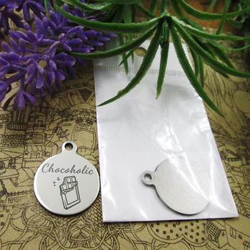 20pcs--"Chocoholic"stainless steel charms 5 styles for choosing DIY Charms for necklace bracelets
20pcs--"Chocoholic"stainless steel charms 5 styles for choosing DIY Charms for necklace bracelets