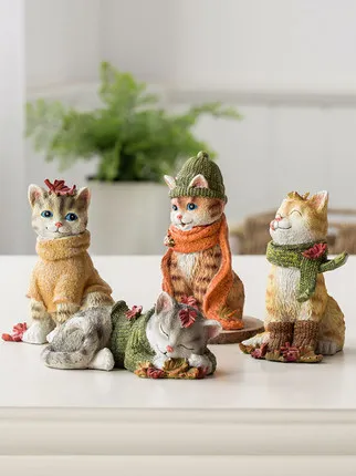 

Имитация кота украшения творческие оранжевые коты поделки котенок рабочего стола аксессуары для дома резиновые животные японский подоконник