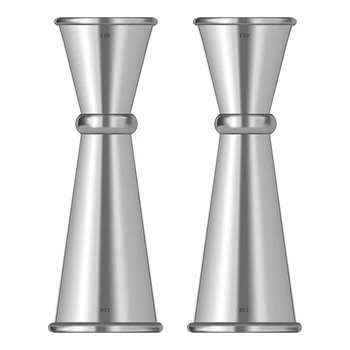 2Pcs Double Cocktail Jigger , Jigger Set Stainless Steel Bar Measuring Jigger 1 & 2 Oz, Silver
2Pcs Double Cocktail Jigger , Jigger Set Stainless Steel Bar Measuring Jigger 1 & 2 Oz, Silver