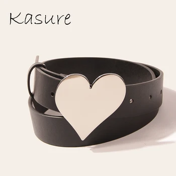 KASURE Women Belt Black Solid PU Silver Heart Metal Buckle Brand Designer Style Fashion Jeans Decoration Female Belts
KASURE Women Belt Black Solid PU Silver Heart Metal Buckle Brand Designer Style Fashion Jeans Decoration Female Belts
