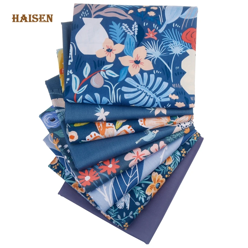 8 шт./упак., синего цвета с цветочным узором и с принтом в виде птицы, твил ткань для лоскутной работы, из хлопковой ткани, лоскутного шитья Fat ч... 
8 шт./упак., синего цвета с цветочным узором и с принтом в виде птицы, твил ткань для лоскутной работы, из хлопковой ткани, лоскутного шитья Fat ч...