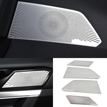 

For VW Volkswagen Touareg CR7 2017 2018 2019 Car Door Loudspeaker Sound Chrome Pad Speaker Cover Trim Frame Sticker Interior