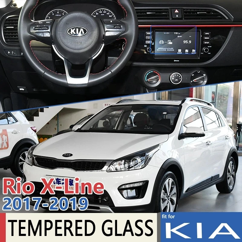 

For KIA Rio X-Line FB UC 2017 2018 2019 Car Navigation GPS Film Perfect Fit Full Screen Protector Tempered Glass Accessories