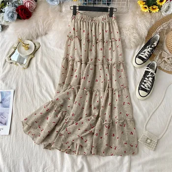 Vintage Pleated Floral Lace up waist Skirts 2020 Spring New Korean High waist Slim Long Dress
Vintage Pleated Floral Lace up waist Skirts 2020 Spring New Korean High waist Slim Long Dress