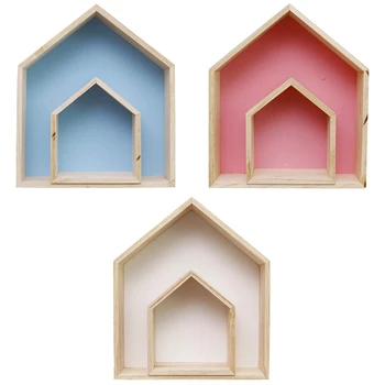 2Pcs Lovely Wooden House-Shaped Wall Storage Shelf Kid'S Room Decoration (Blue)
2Pcs Lovely Wooden House-Shaped Wall Storage Shelf Kid'S Room Decoration (Blue)