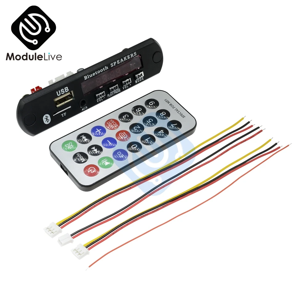 MP3 звуковая карта декодер плата автомобиля Bluetooth 4 1 12 В AUX модуль плеер USB FM Aux радио