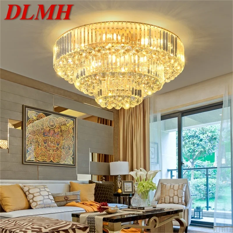 

DLMH Contemporary Gold Luxury Ceiling Light LED Creative Crystal Lamp Fixtures Home For Decoration