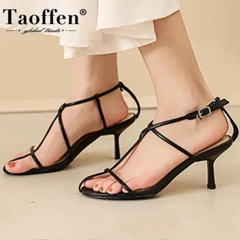 Taoffen Summer Sandals For Ladies Fashion Metal Buckle Shoes Women Sexy Thin High Heels Solid New Design Footwear Size 33-42
Taoffen Summer Sandals For Ladies Fashion Metal Buckle Shoes Women Sexy Thin High Heels Solid New Design Footwear Size 33-42