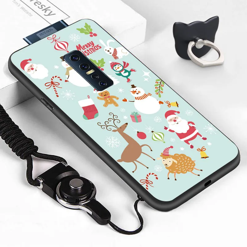 ДЛЯ VIVO V3 Max чехол V9 V11 V11i V15 V17 Pro S1 Z5X для рождественской елки Санта Снеговик Олень
