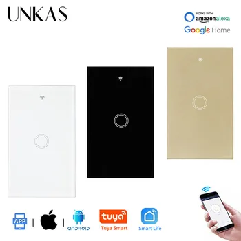 UNKAS 1 Gang US Standard Tuya Smart Life APP Control WIFI Light Touch Switch Glass Panel Null and Fire Line Wall Switch
UNKAS 1 Gang US Standard Tuya Smart Life APP Control WIFI Light Touch Switch Glass Panel Null and Fire Line Wall Switch