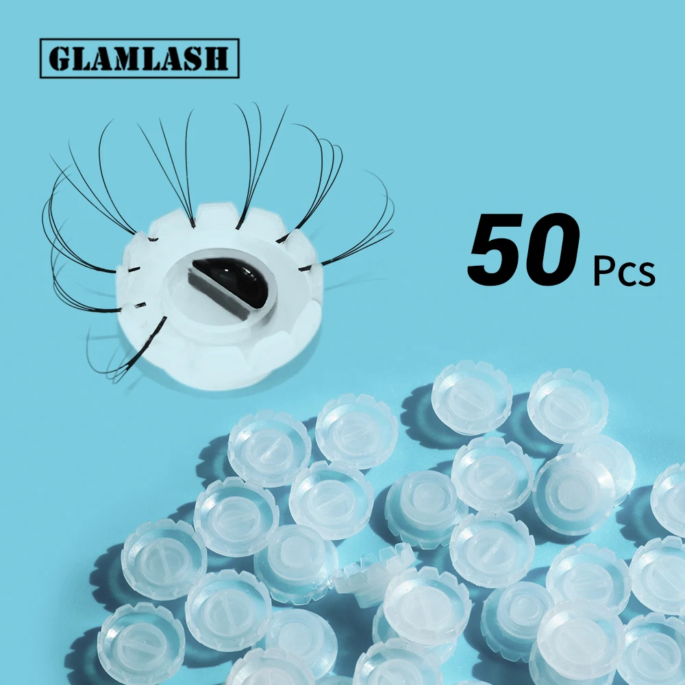 Клей для наращивания ресниц GLAMLASH 50 шт. пластиковый держатель клея подставка