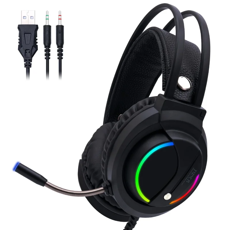 Wired Headphones 3.5 mm Gaming Headset Head-mounted Earphone 7.1 Sound Surround RGB Light for Computer Gamer PS4 With Microphone
Wired Headphones 3.5 mm Gaming Headset Head-mounted Earphone 7.1 Sound Surround RGB Light for Computer Gamer PS4 With Microphone