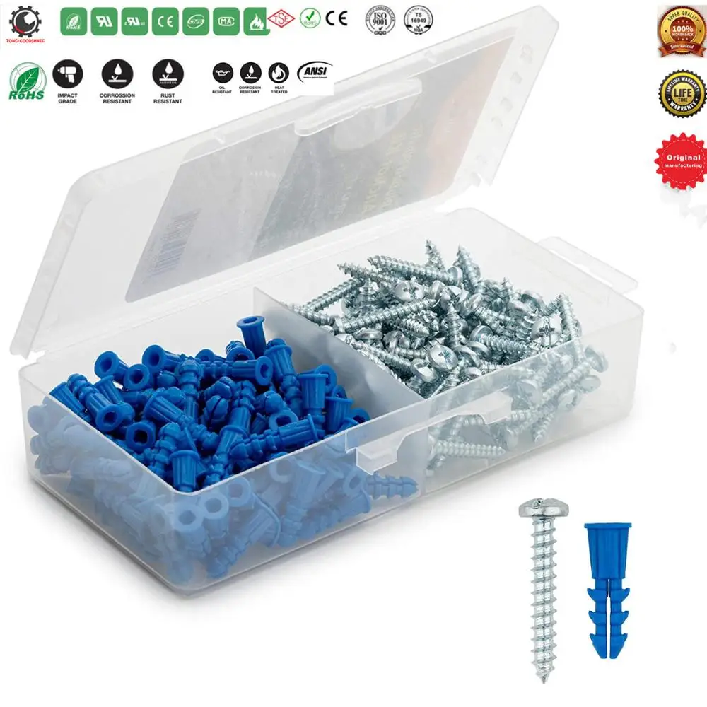 Drywall Anchor and Screw Kit Stainless Steel Screws,Picture Hooks for Drywall Door Hollow-Wall,Fasteners Wood Flathead Screws
Drywall Anchor and Screw Kit Stainless Steel Screws,Picture Hooks for Drywall Door Hollow-Wall,Fasteners Wood Flathead Screws
