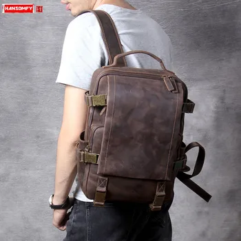 Men's Backpack Male Shoulder Bag School Laptop Bags Men Travel Backpacks Retro Original Crazy Horse Leather First Layer Leather
Men's Backpack Male Shoulder Bag School Laptop Bags Men Travel Backpacks Retro Original Crazy Horse Leather First Layer Leather