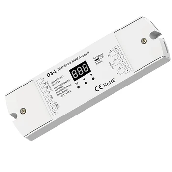 DC12V 24V 3CH PWM constant voltage DMX RDM decoder DMX512 LED Controller D3-L for RGB LED Tape lamp
DC12V 24V 3CH PWM constant voltage DMX RDM decoder DMX512 LED Controller D3-L for RGB LED Tape lamp